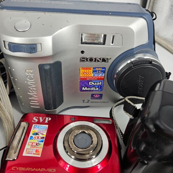 Digital Camera 35mm Video Charger Battery Cords SD Cards Lot 8+ PARTS Repair - Picture 4 of 11